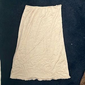 Light pink satin Midi skirt